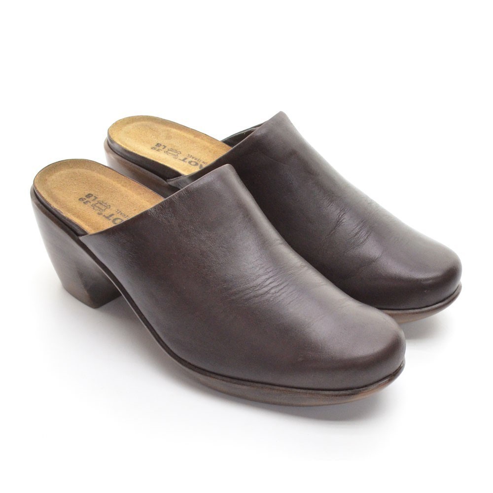 Naot Dream Brown Leather Comfort Slip On Mules 39 / 8